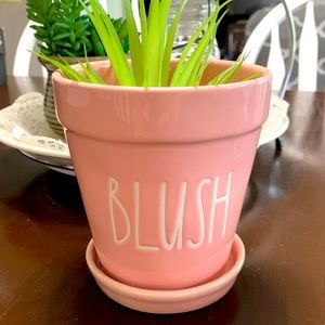Rae Dunn Blush 4” Planter with drip tray